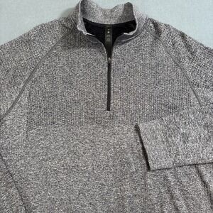 SWEATSHIRT 1/2 ZIP Lululemon MEN  XL TEXTURED DOUBLE KNIT GRY/BLK LM3CLIS NWOT